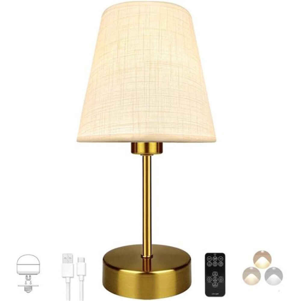 Mini Table Lamp Rechargeable Cordless Dimmable Night Light Warm Soft LED Bedroom